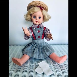 VTG Horsman T21 Early 60s school girl doll very good condition original clothes